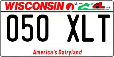 WI license plate 050XLT
