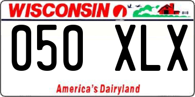 WI license plate 050XLX