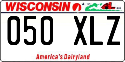 WI license plate 050XLZ