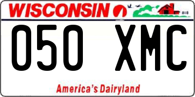 WI license plate 050XMC