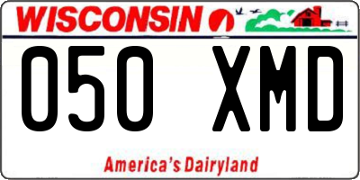 WI license plate 050XMD