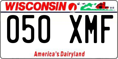 WI license plate 050XMF
