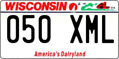 WI license plate 050XML