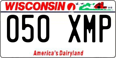 WI license plate 050XMP