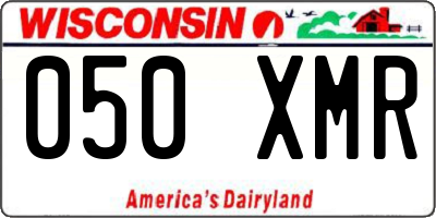 WI license plate 050XMR