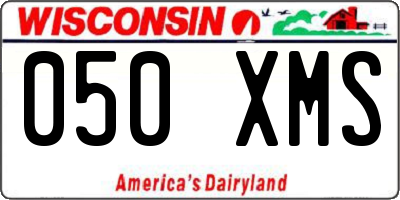 WI license plate 050XMS