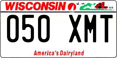 WI license plate 050XMT