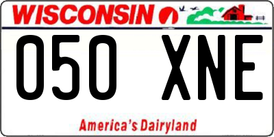 WI license plate 050XNE