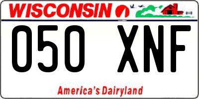 WI license plate 050XNF