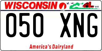 WI license plate 050XNG