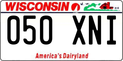 WI license plate 050XNI