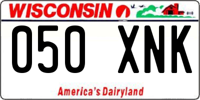 WI license plate 050XNK