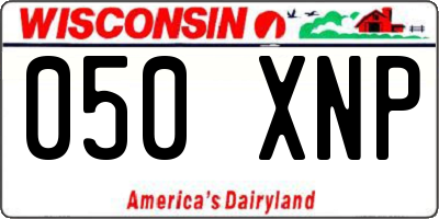 WI license plate 050XNP