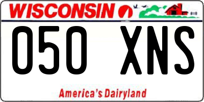 WI license plate 050XNS