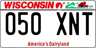 WI license plate 050XNT