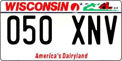 WI license plate 050XNV