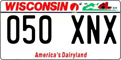 WI license plate 050XNX