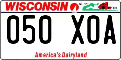 WI license plate 050XOA
