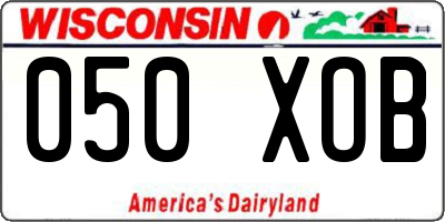 WI license plate 050XOB