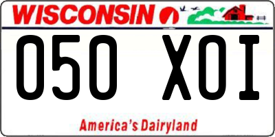 WI license plate 050XOI