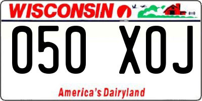 WI license plate 050XOJ