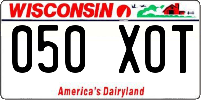 WI license plate 050XOT