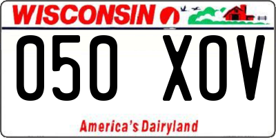 WI license plate 050XOV