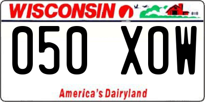 WI license plate 050XOW