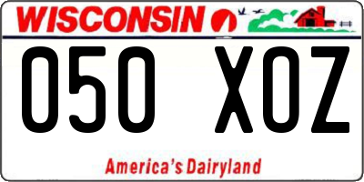 WI license plate 050XOZ