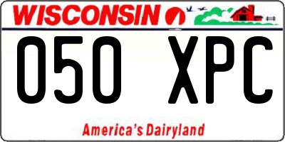 WI license plate 050XPC