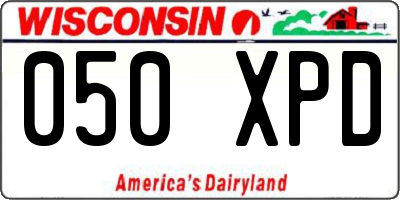 WI license plate 050XPD