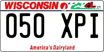 WI license plate 050XPI