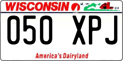 WI license plate 050XPJ