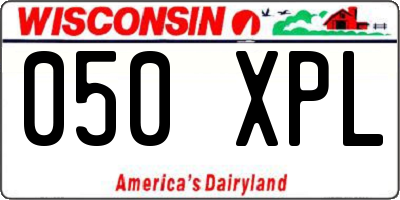 WI license plate 050XPL