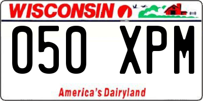 WI license plate 050XPM