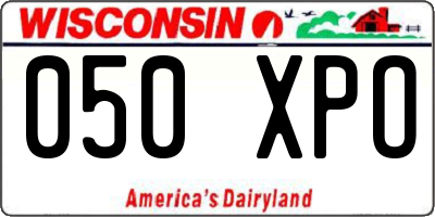 WI license plate 050XPO