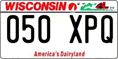 WI license plate 050XPQ