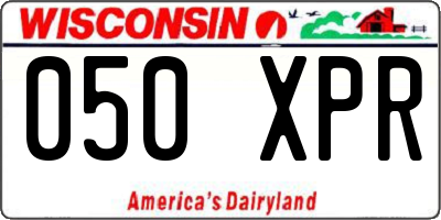 WI license plate 050XPR