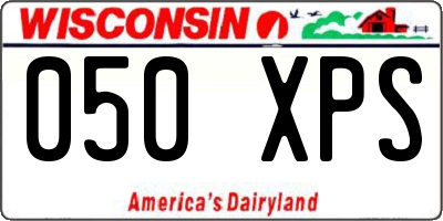 WI license plate 050XPS