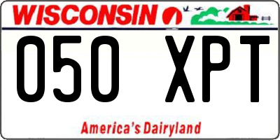 WI license plate 050XPT