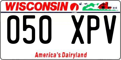 WI license plate 050XPV