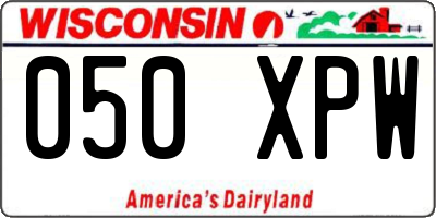 WI license plate 050XPW