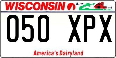WI license plate 050XPX
