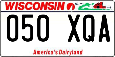 WI license plate 050XQA