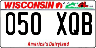 WI license plate 050XQB