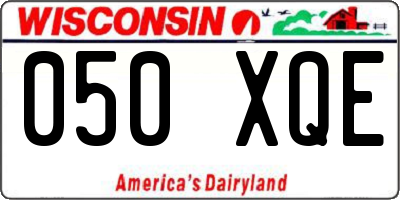 WI license plate 050XQE