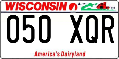 WI license plate 050XQR