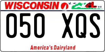WI license plate 050XQS