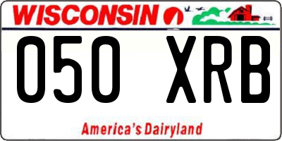WI license plate 050XRB