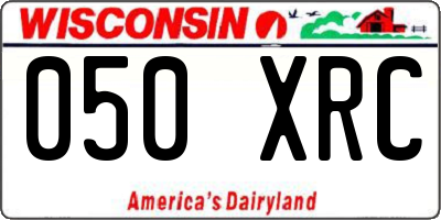 WI license plate 050XRC